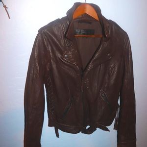 True religion leather jacket